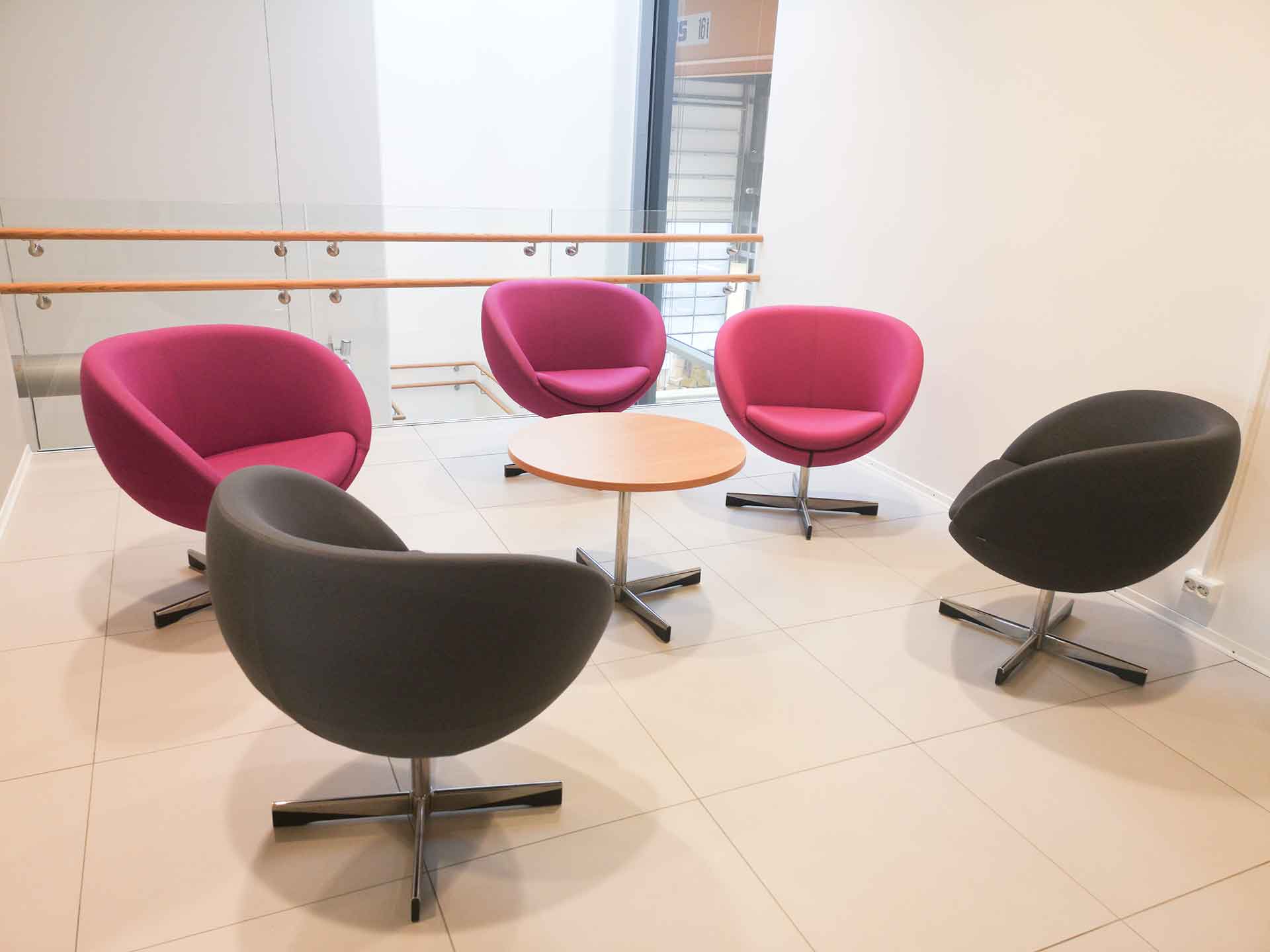 Seating area in the office part of the building at Depro AS.