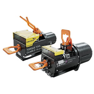 Subsea Torque Tool designed for use subsea and remote operated throught ROV. White background.